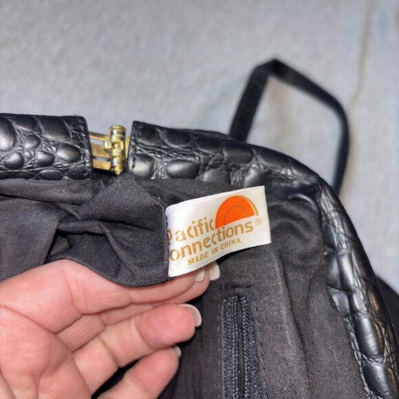 Vtg PC BAG Multicolor Faux Leather Patchwork Crossbody Shoulder Bag 1990’s - Picture 7 of 7